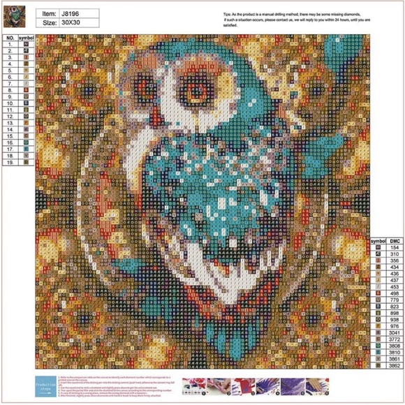Owl Diamond Painting Kit - Picture 2 of 8